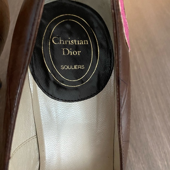 Christian Dior by Galliano Iconic Number 2 Pink Brown Vintage Heel Pumps - Picture 4 of 4